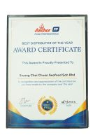 Best Distributor Of The Year Award Certificate 2022